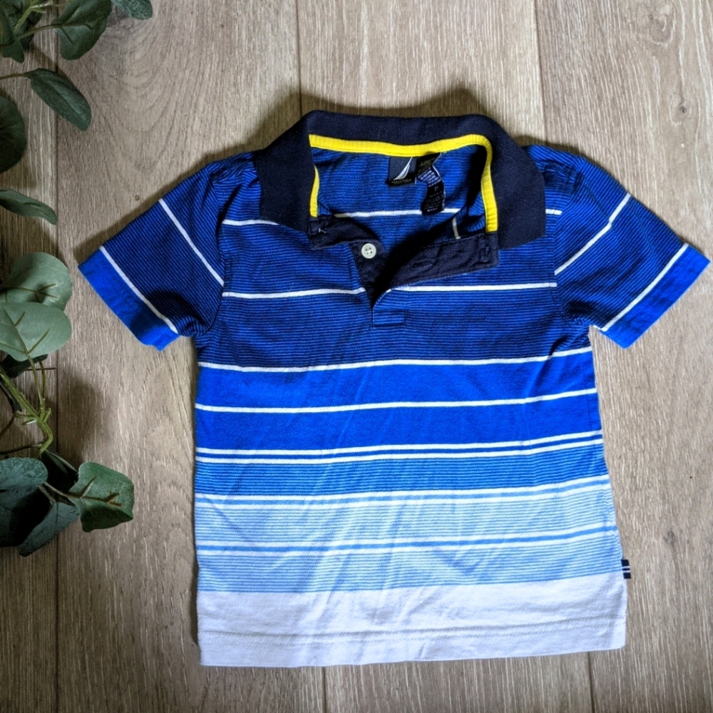 Nautica blue striped polo